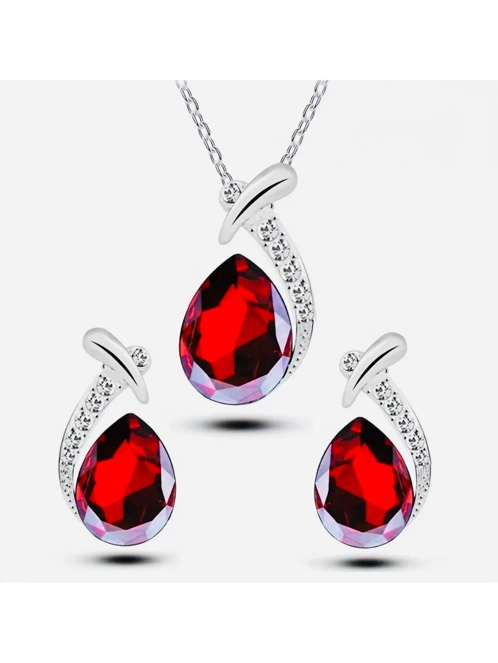 New - Luxurious Silver - Zircon Mermaid Jewelry Set